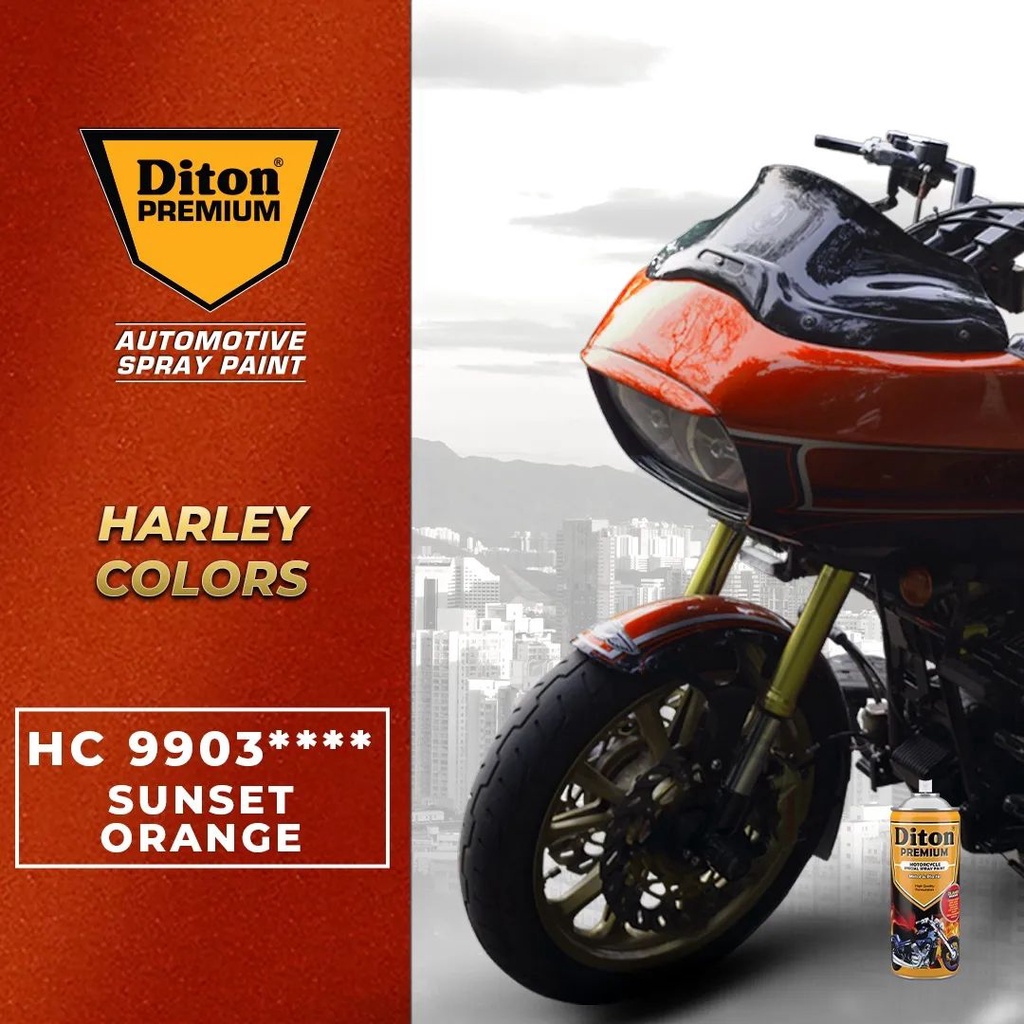 Pilok Pilox Cat Semprot DITON PREMIUM Harley Colors - SUNSET ORANGE HC 9903**** (400cc)