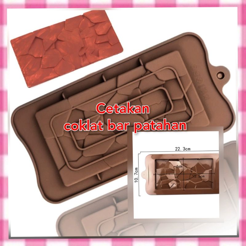 cetakan silikon coklat bar patahan