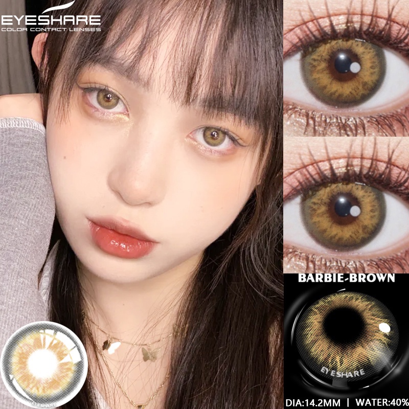 【COD】BARBIE SOFTLENS GRAY Soft Colored Contact lens Yearly Use Big Eye 14.2mm Soflen Mata