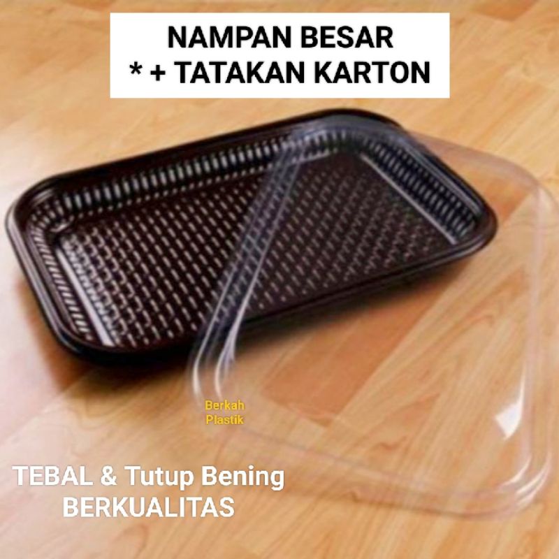 Mika nampan besar / tray nampan coklat L + Tatakan