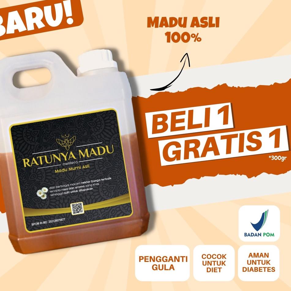 

☈ Murni Asli 1KG 500GR Ratunya Mellifera Dorsata Natural Pure Raw Honey ◙