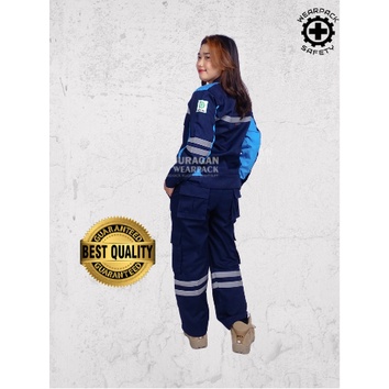 Baju Wearpack Safety Setelan / Wearpack Safety Setelan / Wearpack Kerja Set Warna Navy Toska