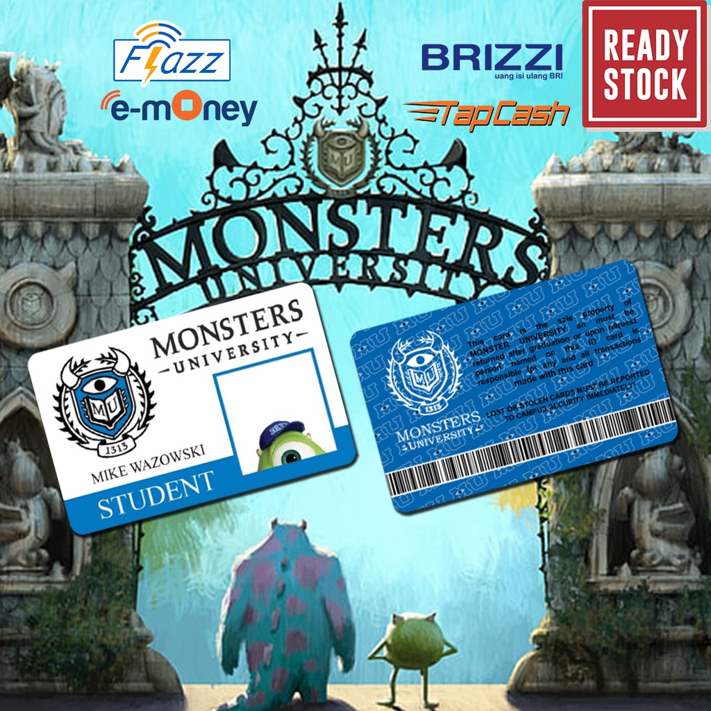 Emoney mandiri flazz bca gen 2 brizzi tapcash custom MONSTER UNIVERSITY kartu e toll free edit 1 sisi atau 2 sisi cocok untuk komunitas dan souvenir