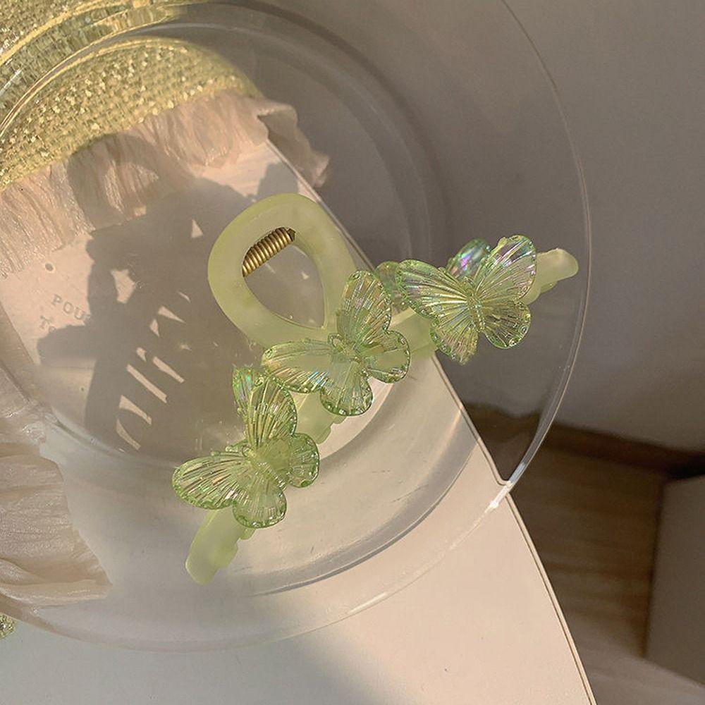 Agustina Kupu-Kupu Rambut Cakar Elegan Baru Heardress Fashion Hiasan Kepala Ins Hiu Klip Hewan Untuk Perempuan Besar Hair Claw Hijau Wanita Akrilik Hairgrips