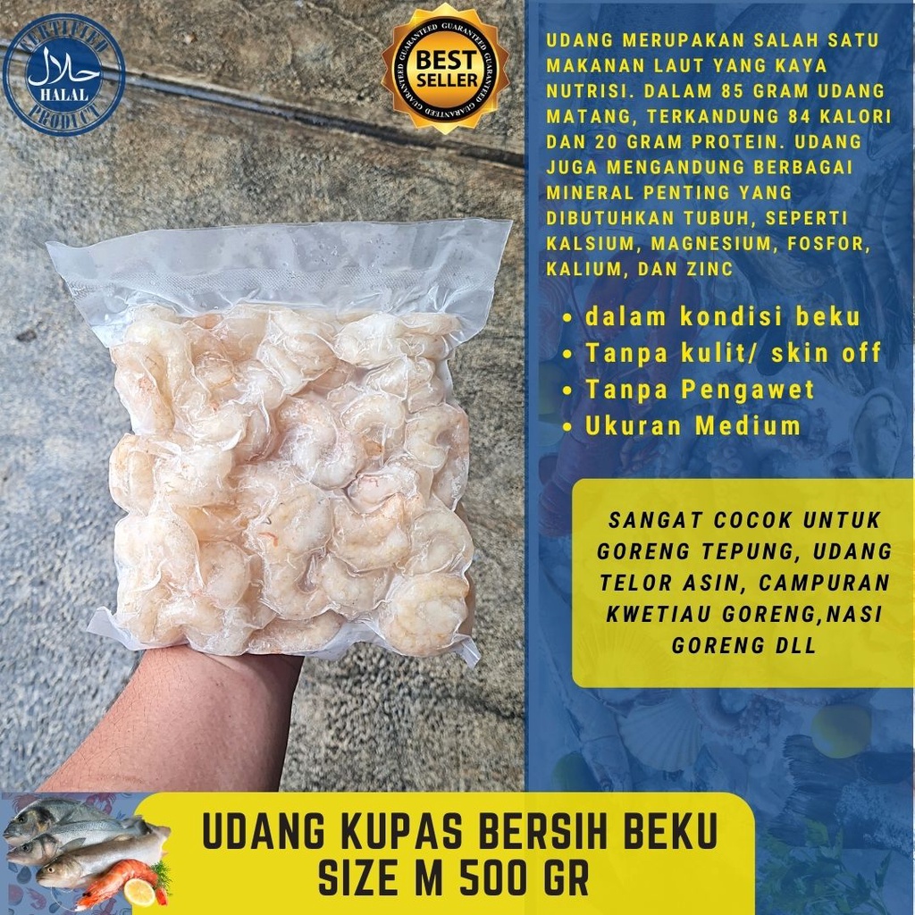 

Udang VANAME Kupas Mentah Bersih Size M / Prawn @500gr