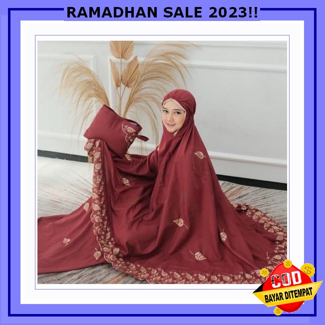 Mamacha - Mukena Armany Silk 2In1 Premium | Mukena Lebaran 2023 Mukena Traveling Mukena Motif Mewah 