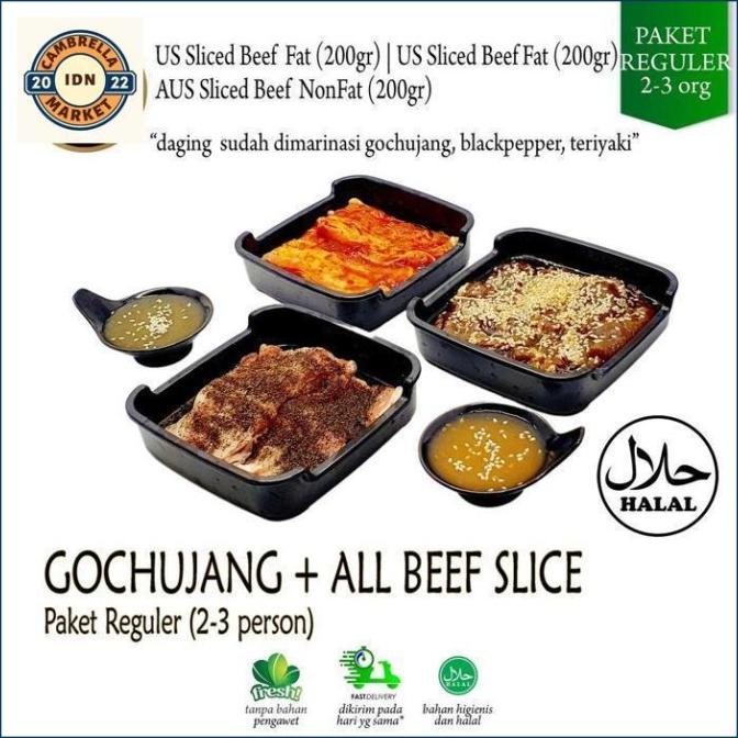 

PAKET GRILL GOCHUJANG KOREAN BBQ + BEEF SLICE REGULER 2-3 ORG H65464UJ