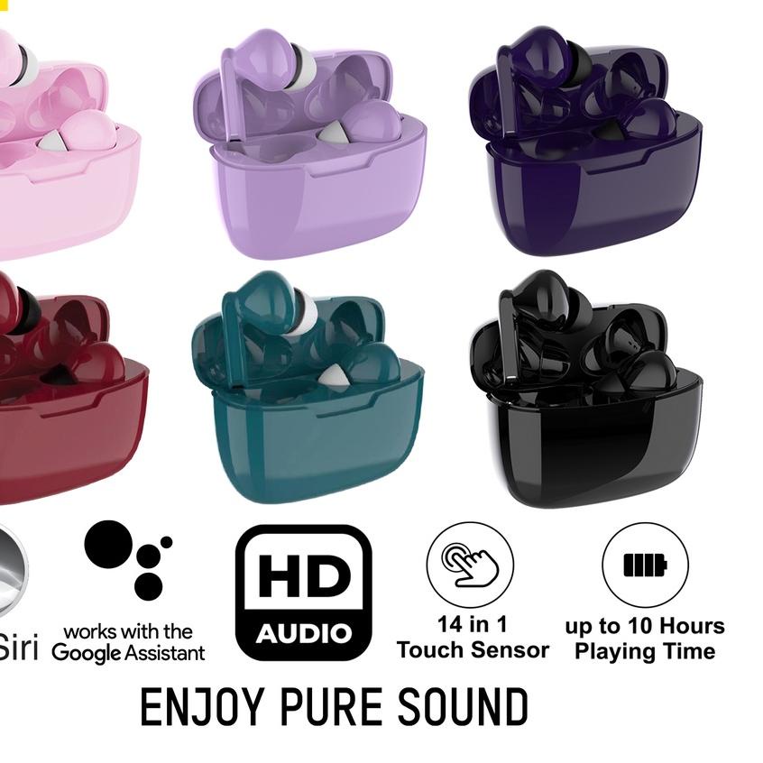 ℗ VYATTA AIRBOOM NANO S TWS BLUETOOTH HEADSET EARPHONE SUPER SLIM UP TO 10 HOURS 14 IN 1 SMART FUNCT