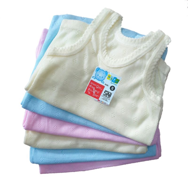 6 Pcs (1/2 Lusin) Kaos Singlet Bayi Size S, M, L, XL, XXL, XXXL ZED KID'S | E77 | Singlet Balita Kaos Dalam Baby