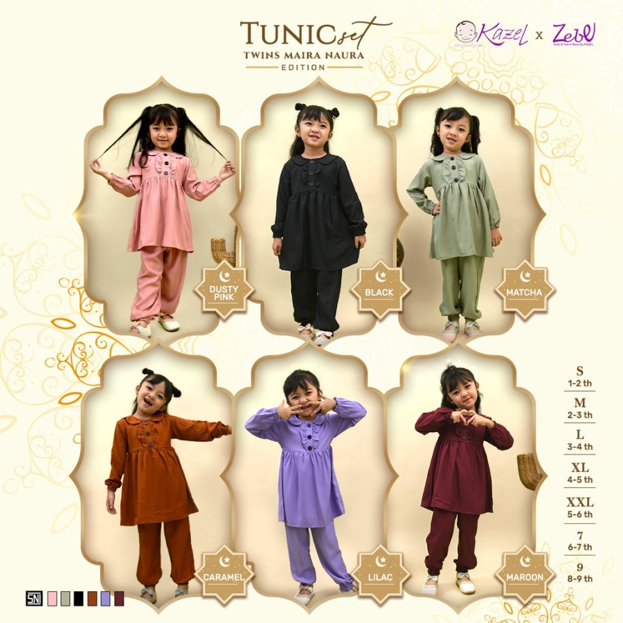 Kazel Zebe Tunik Set anak / muslim / raya