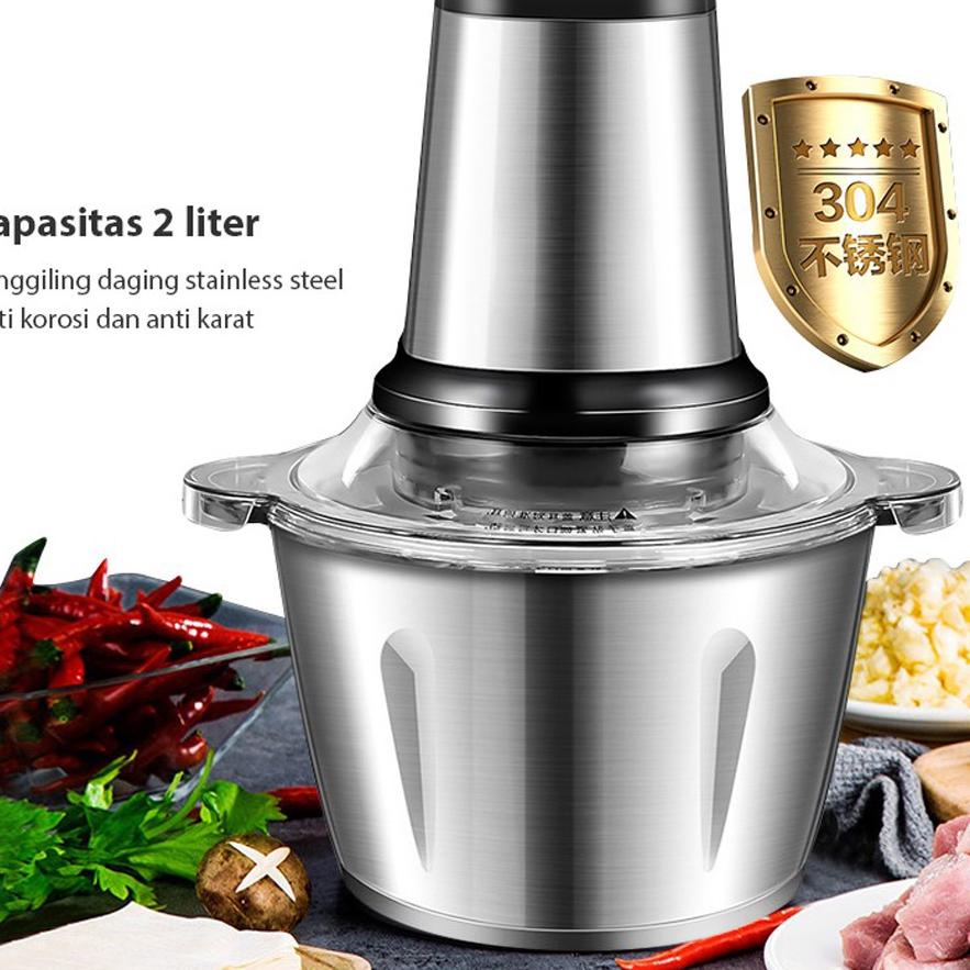 ✭ 3 LITER Blender Elektrik Penggiling Daging Stainless Steel 1254- Cappa Chopper Electric Grinder ◌