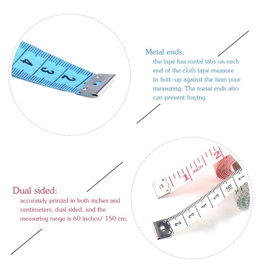 Meteran Pita 150cm Alat Ukur Kain Tukang Jahit