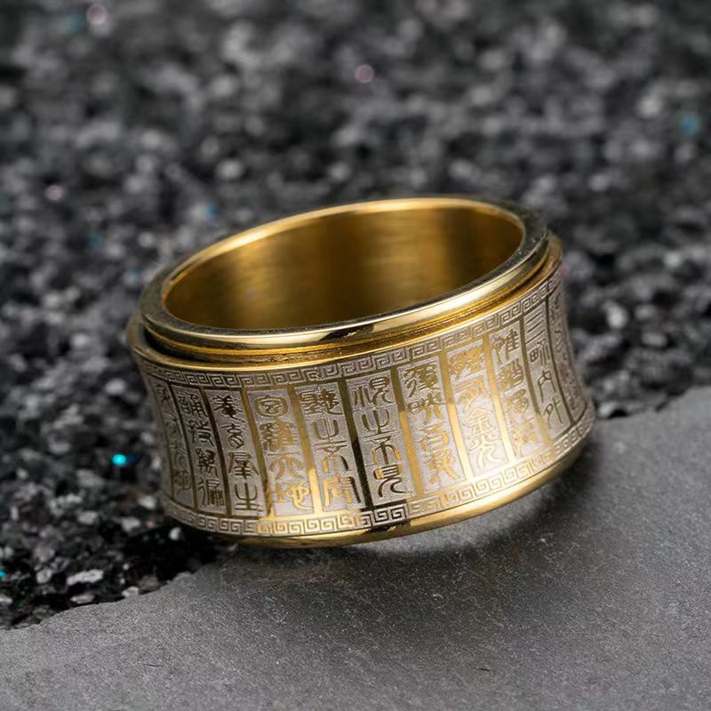 Cincin Bahan Titanium Steel Warna Emas Anti Air Untuk Pria