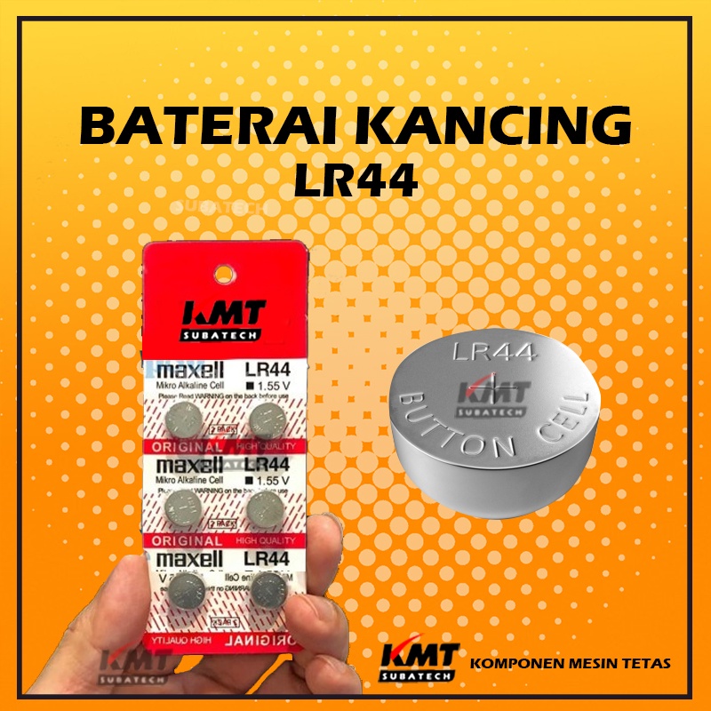 Baterai Kancing Alkaline Bulat LR44