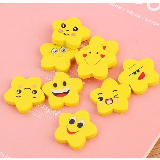 Penghapus Eraser Pensil Pencil Bintang Emoji Smile Mini OSM-ST0203