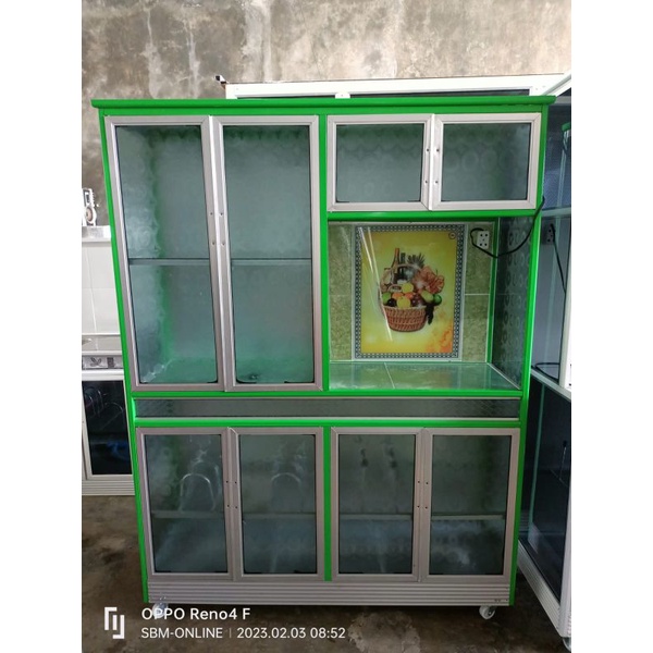 Sbmsemarang - RAK PIRING KACA PINTU8/ LEMARI PIRING ( HANYA SEMARANG)