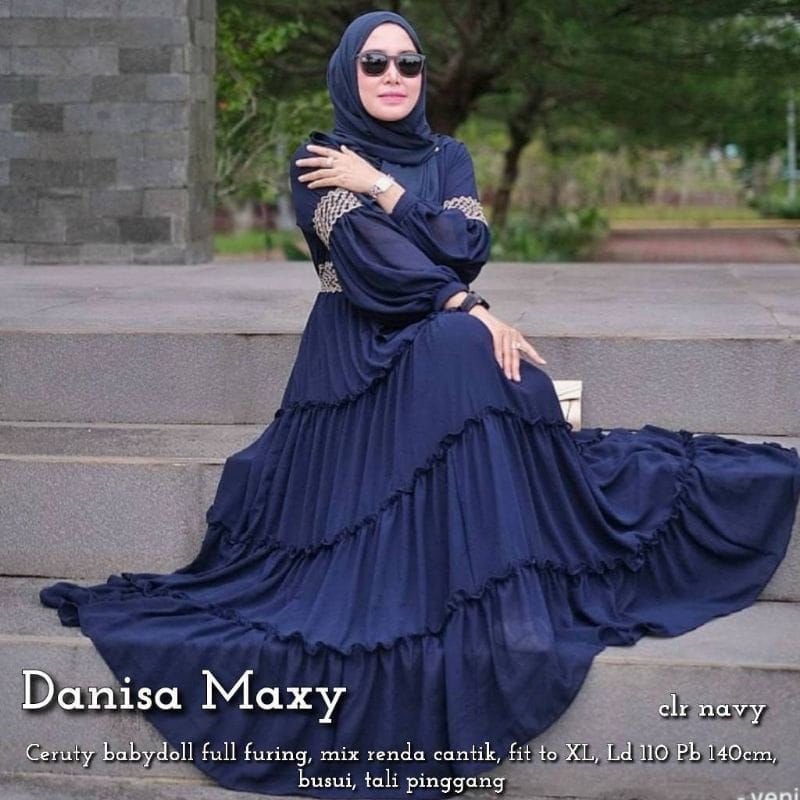 [Fashion Muslim] DANIK | DANISA MAXY DRESS | gamis renda ceruty babydoll