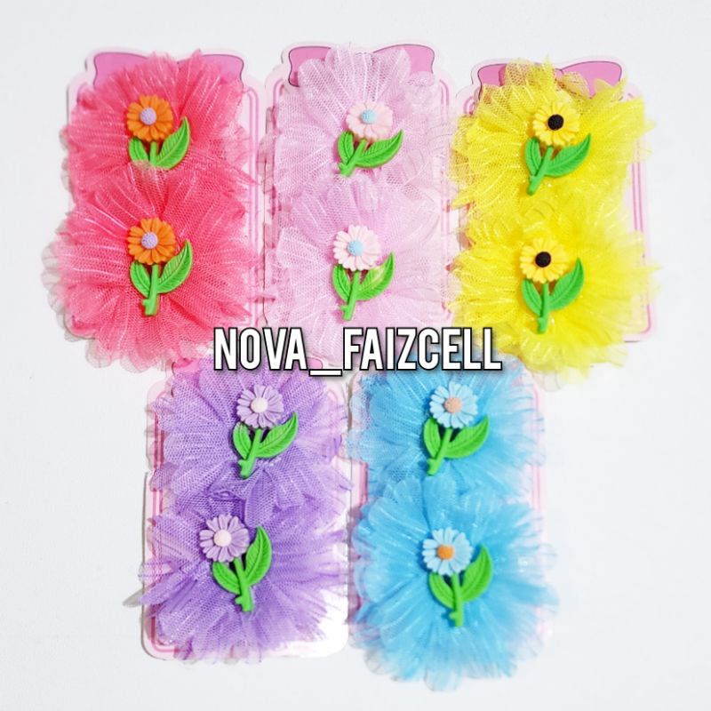 2 pcs / Set - Jepit Rambut Anak Renda Flower Premium Korea