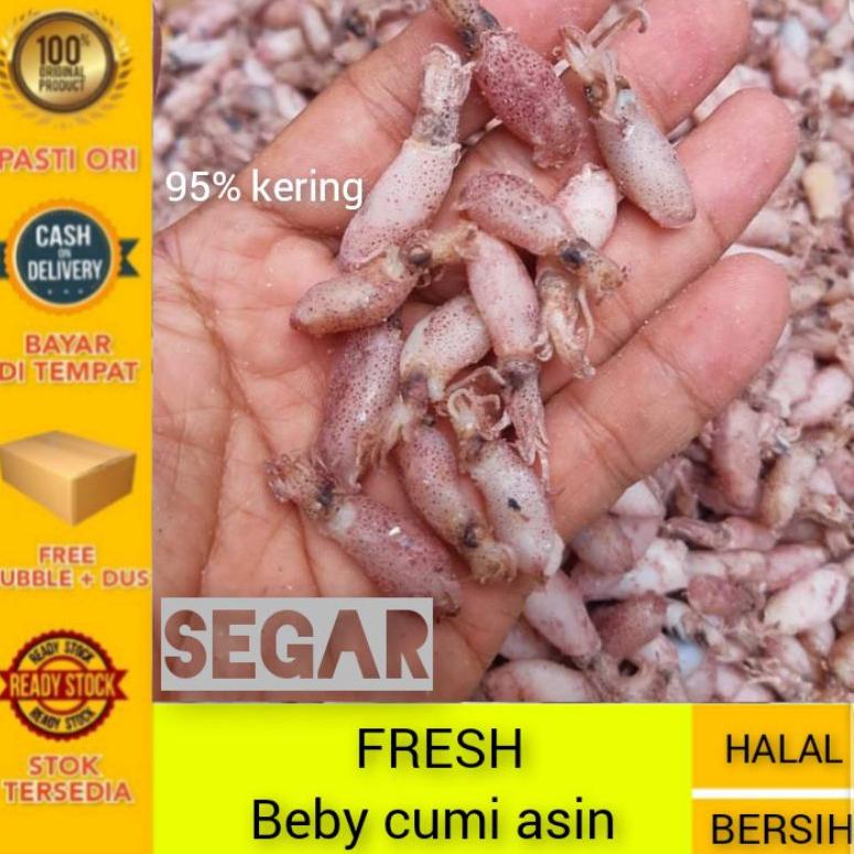 

Di⚡kon !! Cumi beby 0,5cm - 2cm / Baby cumi asin 1kg/ Bahan sambal cumi