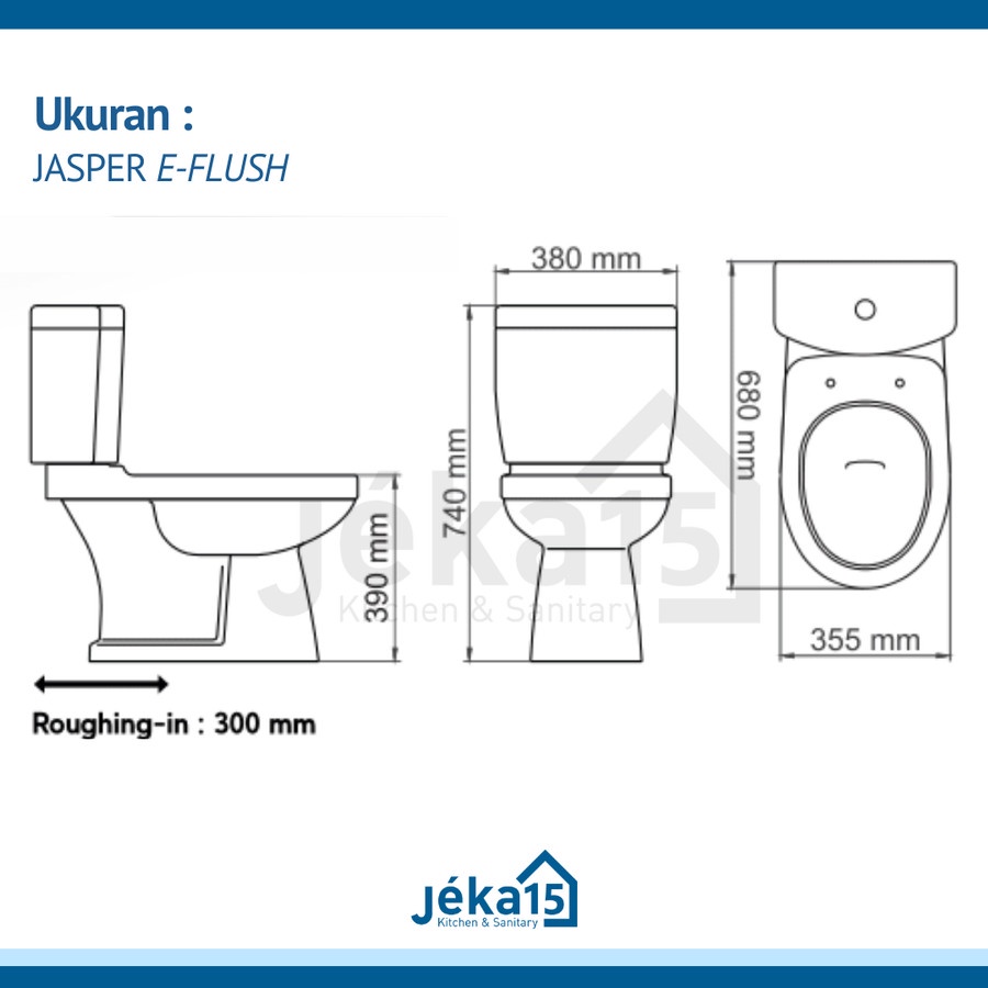 CLOSET DUDUK SENSOR PINTAR | CLOSET DUDUK TRILLIUNWARE JASPER E-FLUSH