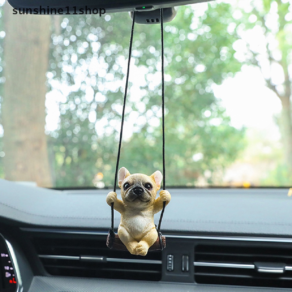 Sho Resin Anjing Lucu Anime Mobil Accessorie Swing Bulldog Liontin Spion Otomatis N
