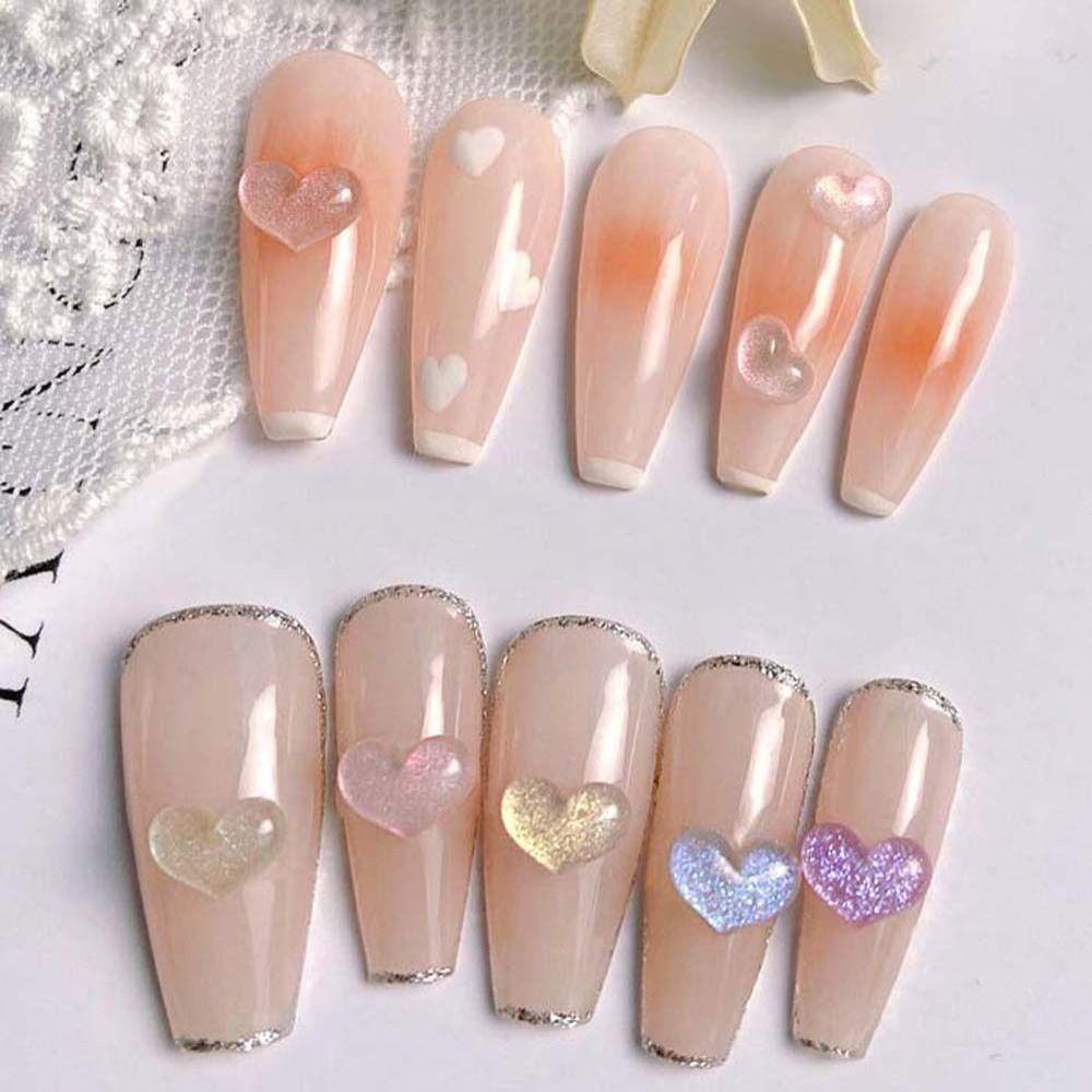 Mxbeauty Jantung Dekorasi Kuku Wanita Pesona Kuku Mata Kucing Kuku Rhinestones Manikur Aksesoris Nail Art Perhiasan 3D Naill Art Drills
