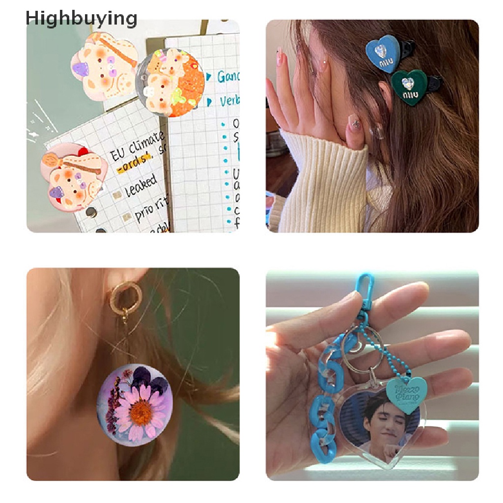 Hbid DIY Epoxy Resin Geometris Awan Cinta PP Klip Silika Gel Cetakan Folder Kristal Drip Cetakan Membuat Perhiasan Hadiah Glory