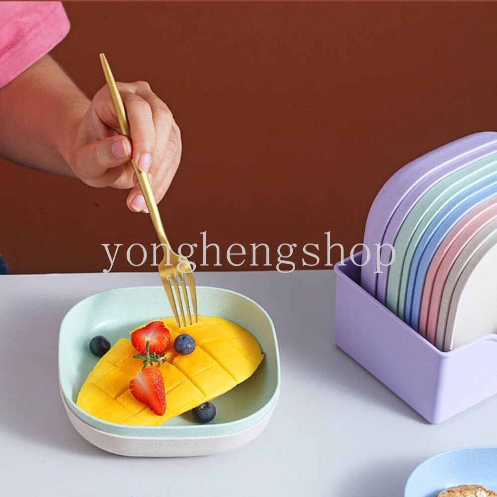 Wheat Straw Appetizer Piring Pesta Makanan Ringan Buah Kering Piring Salad Kue Dessert Serving Tray Seasoning Sauce Plate Tableware Spit Bone Dish