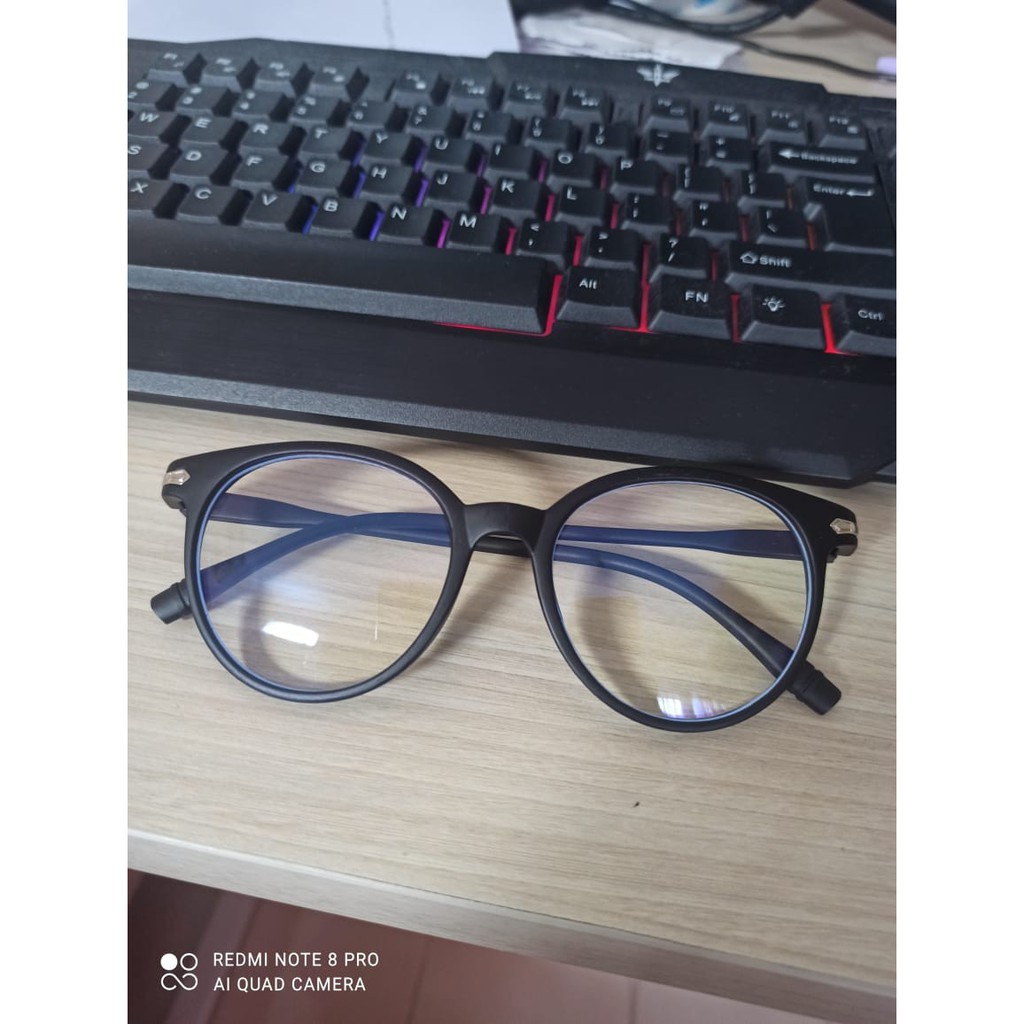 KACAMATA ANTI RADIASI KOMPUTER , PC , LAPTOP Bonus Box Model Oval murah