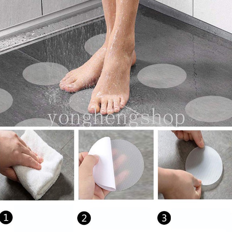 10 /12/20pcs Round Snowflake Shaped Bathtub Sticker Kamar Mandi Anti Slip Stiker Lantai Tangga Steps Strip Tape Anti Selip Transparan Kamar Mandi Shower Mat