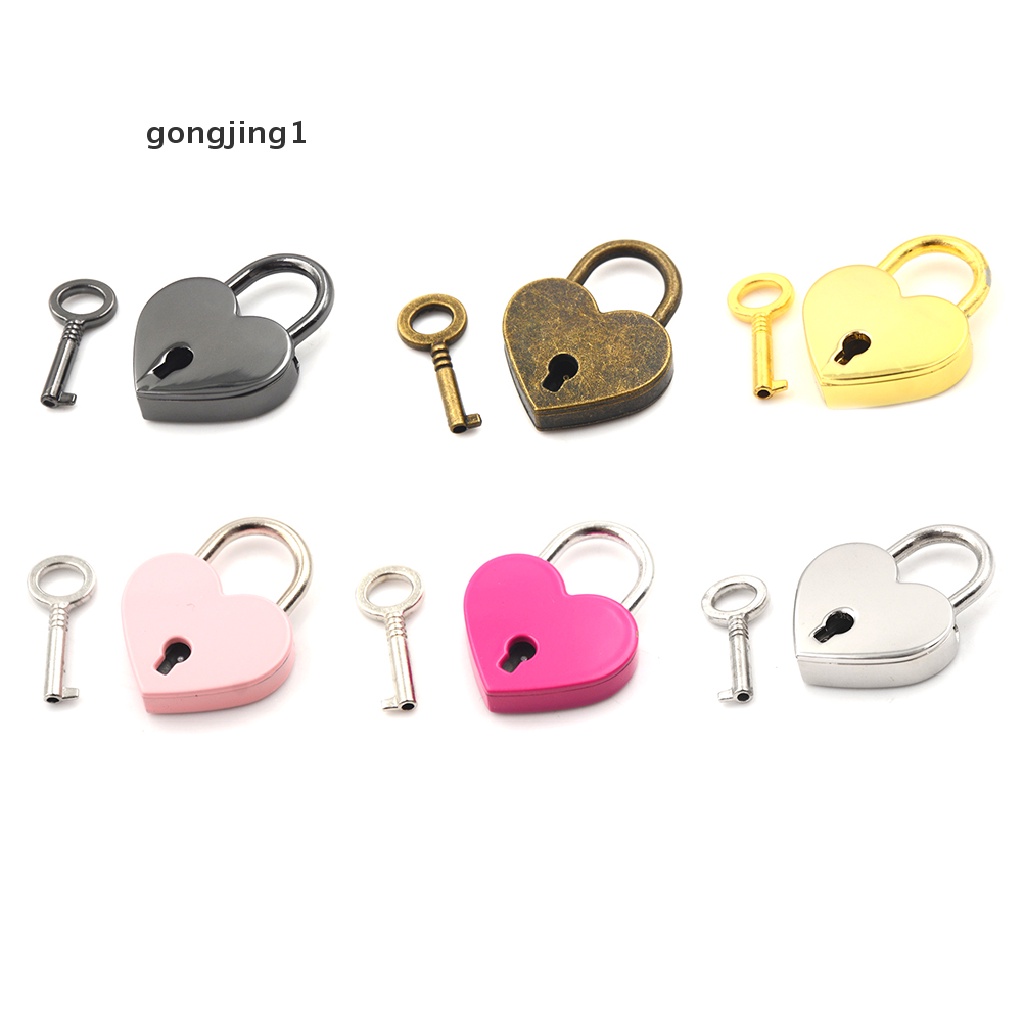 Ggg Gembok Mini Love Bentuk Hati Padlock Tiny Luggage Bag Case Lock Dengan Kunci ID