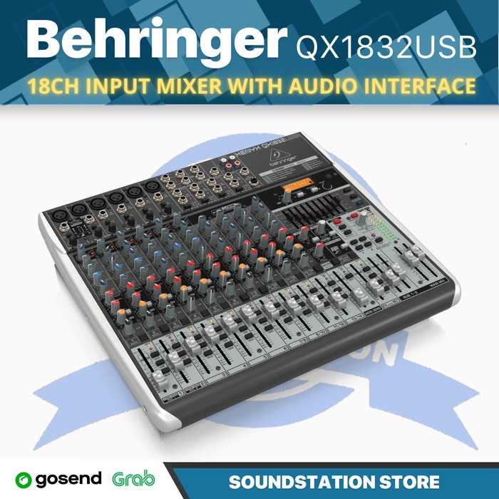 Behringer Xenyx QX1832USB Premium 18-Input 3/2-Bus Mixer USB Interface
