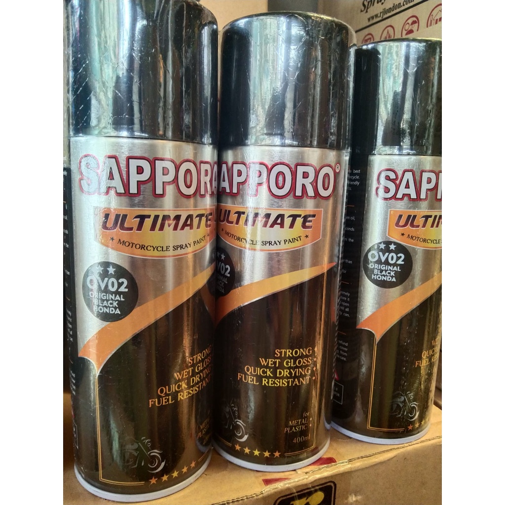 cat spray pilok pilox cat semprot sapporo saporo ultimate original black honda Ov02 hitam velg honda 400ml