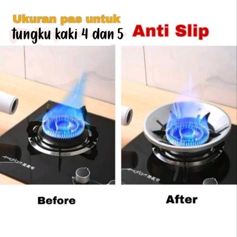 Cover Anti Angin SILVER/Pelindung Angin Kusus Tungku Kaki 4 dan 5/Jagaan Anti Angin Kompor Gas