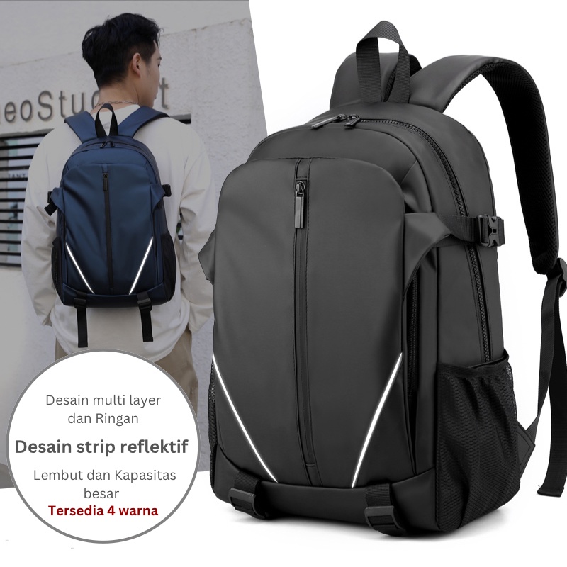 Highland Tas Casual Pria Backpack Waterproof Sekolah Kerja Tas Ransel Punggung Multifungsi Waterproof TR707