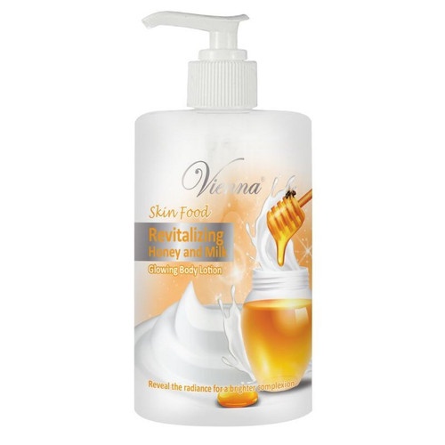 VIENNA SKIN FOOD GLOWING BODY LOTION 270ML - LOTION GLOWING VIENNA ORI - HONEY