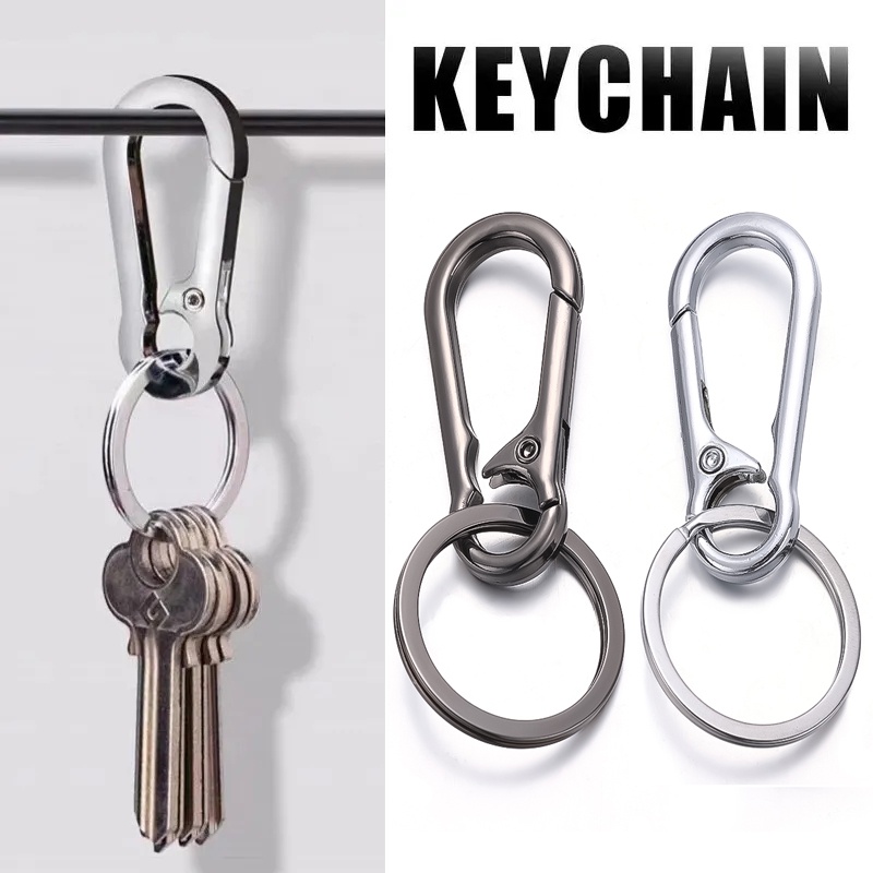 Kualitas Tinggi Tahan Lama Zinc Alloy Anti-Korosi Gantungan Kunci/Mode Sederhana Logam Anti-Karat Kunci Cincin/Unisex Luar Ruangan Anti-Hilang Keyring Aksesoris