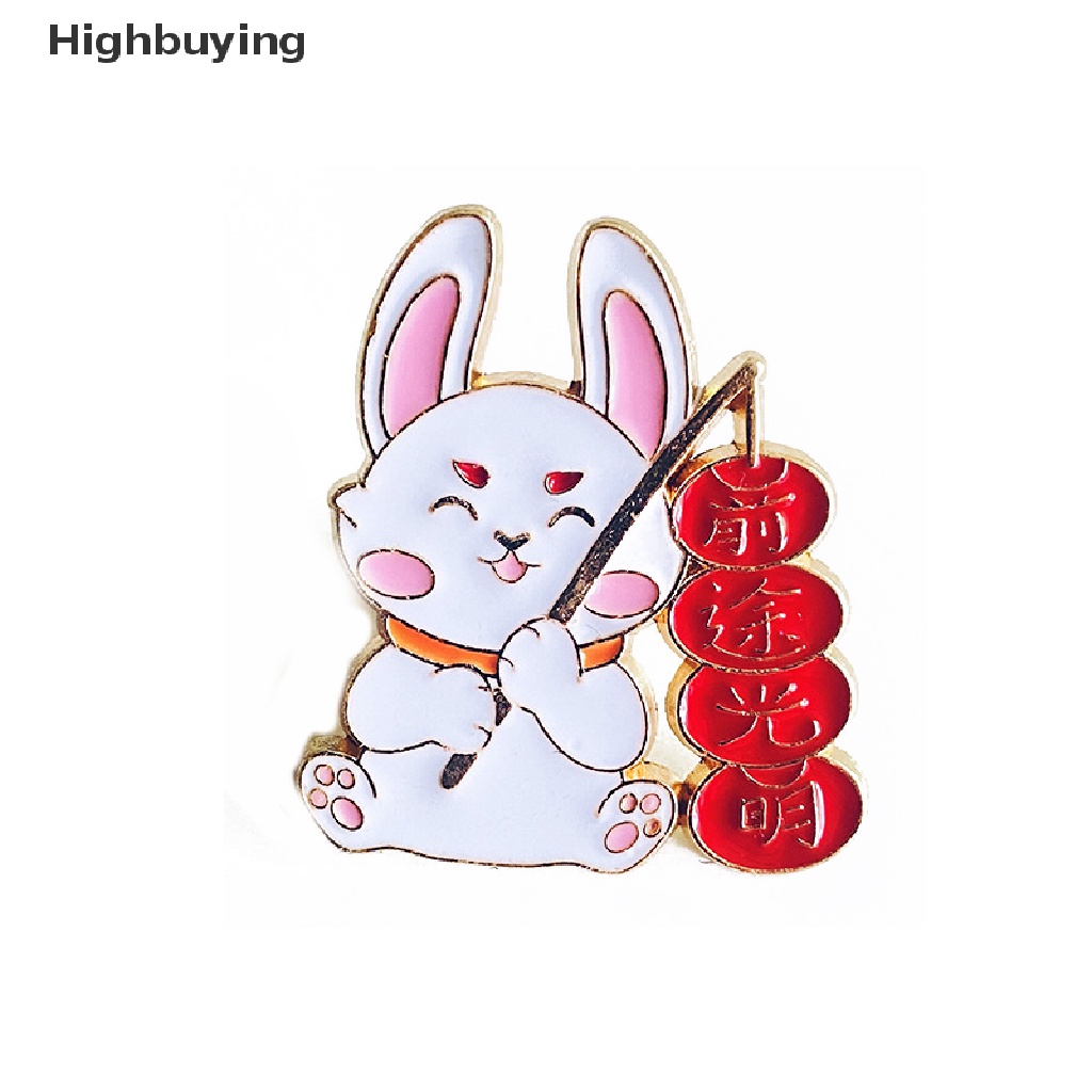 Hbid Tahun Baru Kelinci Alloy Pin Rabbit Bros Kartun Kelinci Pakaian Lapel Pin Lucu Bentuk Hewan Bros Kerah Badge Tas Kartun Perhiasan Aksesoris Glory