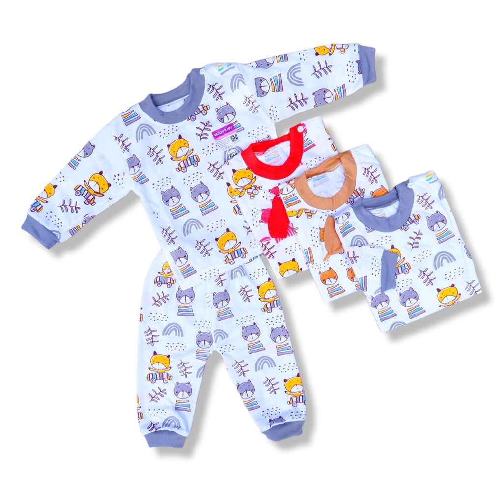 (NDL003)Set Setelan Baju Bayi SNI 3-18 Bulan Seruni Baby Bahan Katun TC Variant Motif