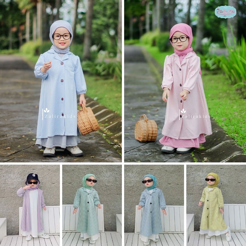 DISKON SHOPEE/ Setelan baju muslim anak perempuan UMUR 1 sampai 7 tahun  bisa di buat Blazer atau ga