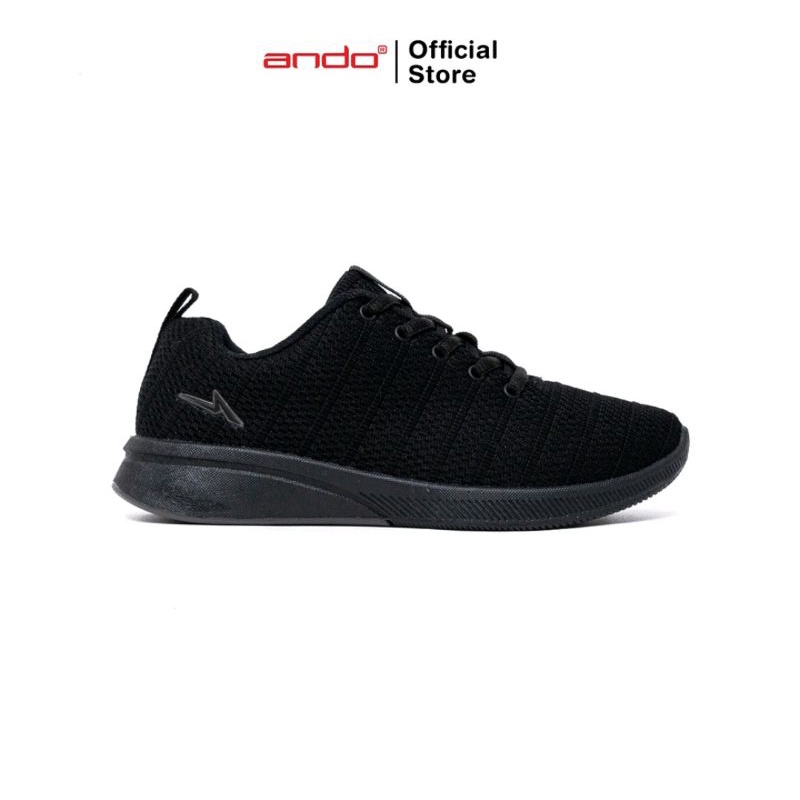 ANDO OFFICIAL SEPATU SNEAKERS SAGA PRIA / WANITA DEWASA - HITAM/HITAM