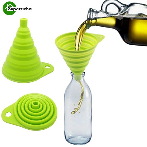 Hot Sale/1pc Corong Lipat Silikon Mini Collapsible Hopper Alat Masak Dapur Gadget Dapur Praktis