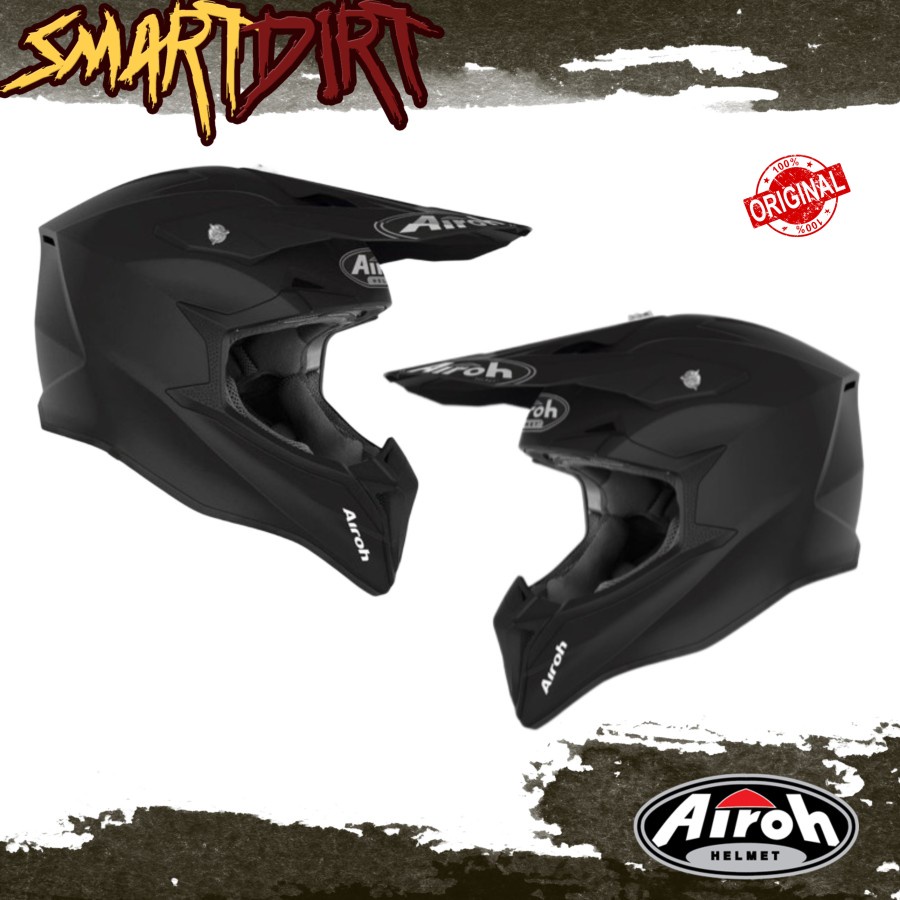 HELM CROSS AIROH WRAAP BLACK MATT 2023 HELM AIROH BLACK MATT ORI 2023