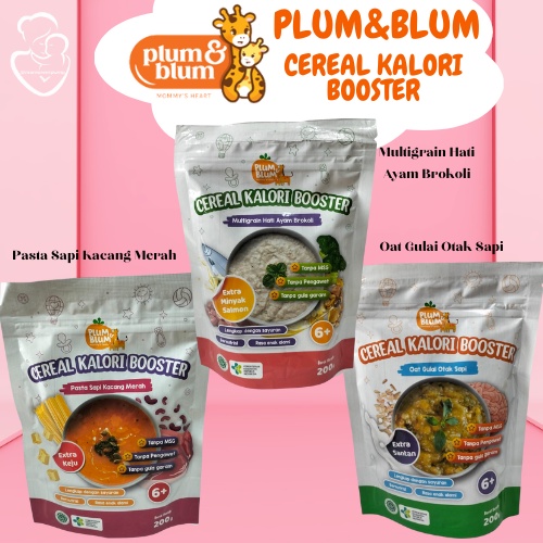 Plum and Blum Cereal bubur bayi Oat Pasta Beef Sereal Bb Booster