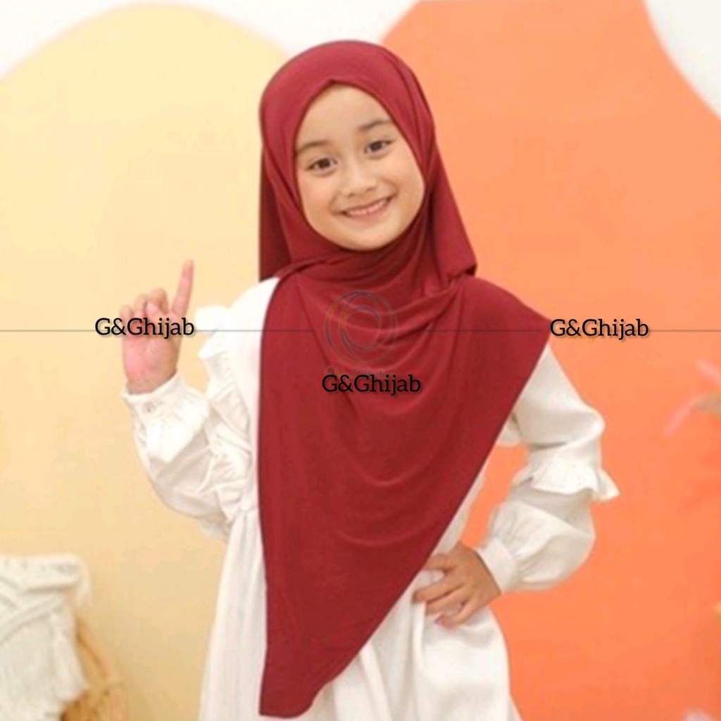 Hijab Segitiga Instan Jersey Anak Remaja 7 - 13 Tahun