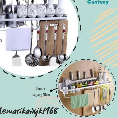 ♛ SHENAR (COD) Rak Gantung Dapur Tempat Bumbu /rak dinding dapur Aluminium|Rak Dapur Minimalis serba
