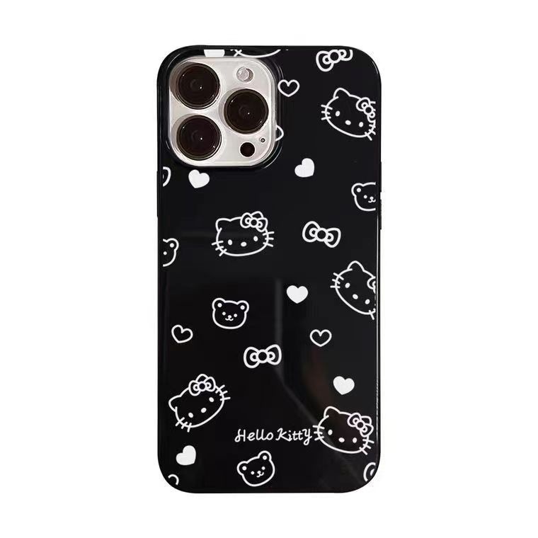 IPHONE Ins Hello Kitty Cocok Untuk Iphone14 14pro 14plus 13 13mini 13pro 13prm iPhone12 7Plus 8Plus Xr XS 13 12mini Pro Max Empat Sudut Casing Ponsel Tahan Guncangan