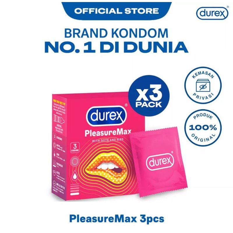 DUREX PleaserMax Isi 3s - 12s | KONDOM DUREX Bergerigi