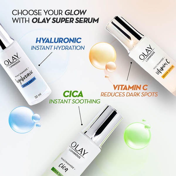 SERUM Olay White Radiance Luminous Light Perfecting Essence / Niacinamide CICA Super Serum Brightening 30 mL / 7 mL - Skincare Wajah Luminous