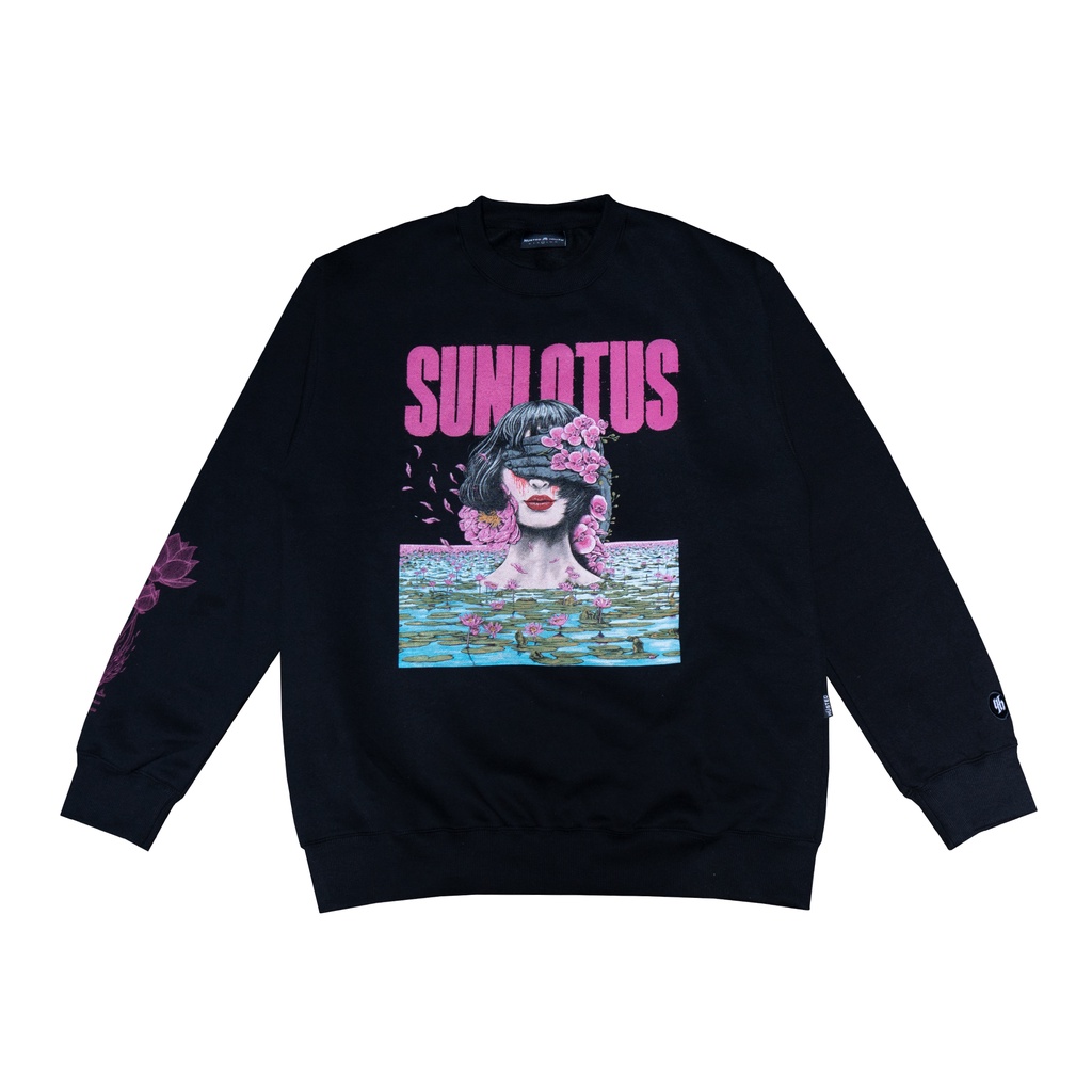 HUSTED X SUNLOTUS CREWNECK BLACK